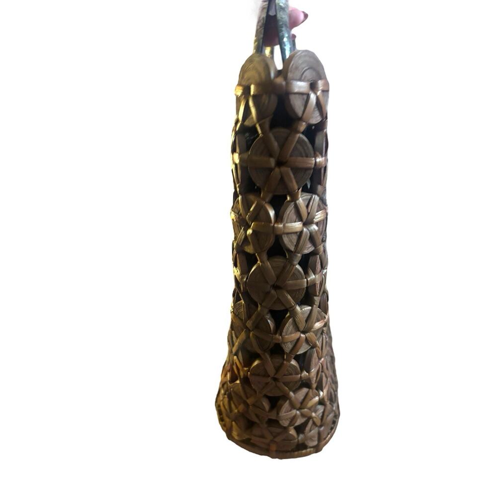 Serpui Marie Eclectic Handmade Rattan Handbag Mother Of Pearl Handle Designer - Picture 4 of 7